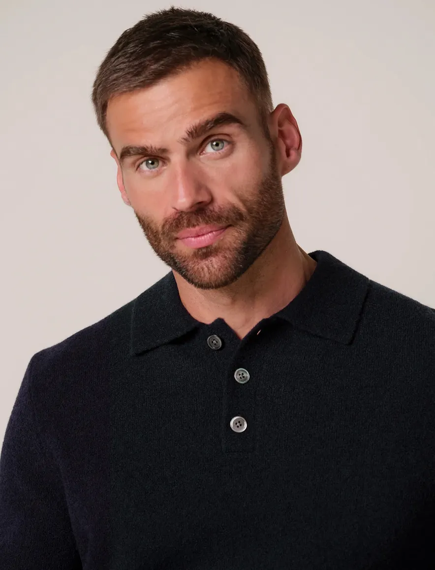Poloshirt Profuomo donkerblauw POLO LS NAVY