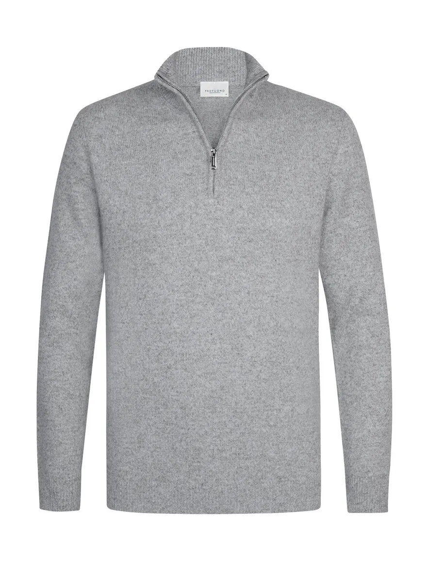 Vest Profuomo grijs PULLOVER HALF ZIP GREY