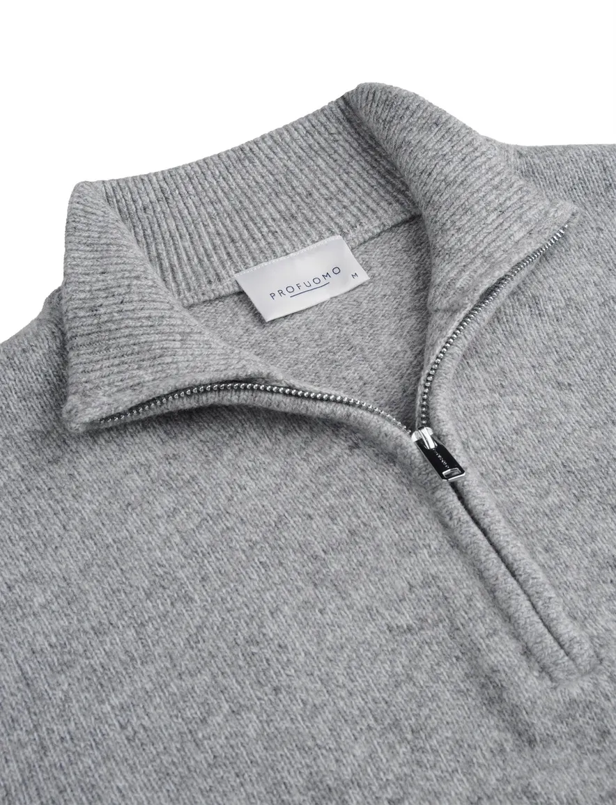 Vest Profuomo grijs PULLOVER HALF ZIP GREY