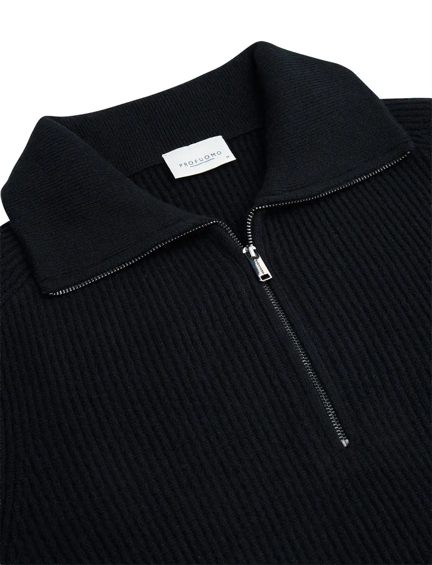 Trui Profuomo donkerblauw PULLOVER HALF ZIP NAVY