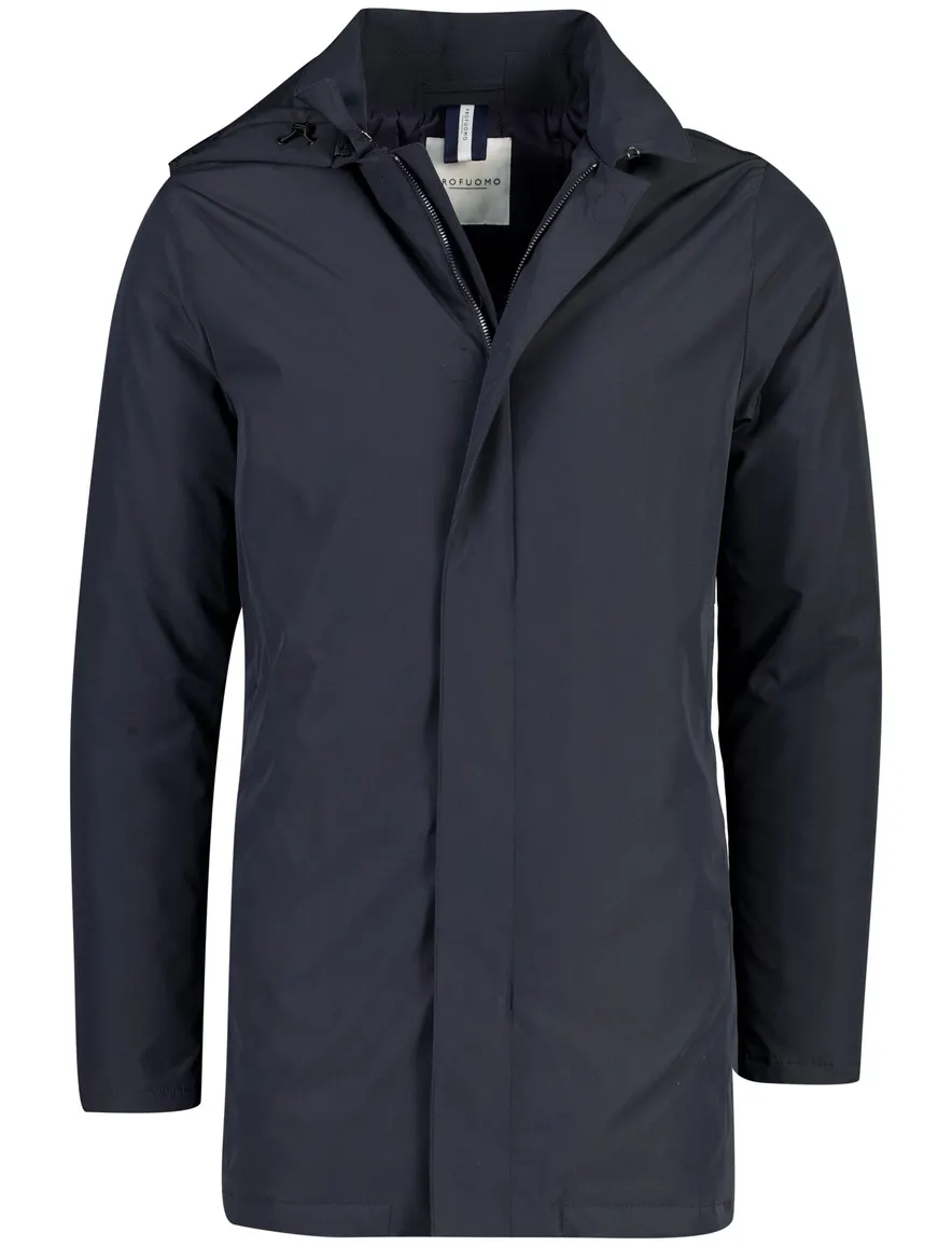 Profuomo parka jas donkerblauw met magnetische knopen