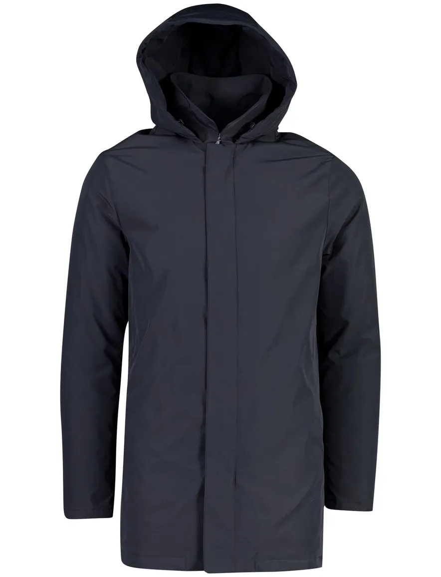 Profuomo parka jas donkerblauw met magnetische knopen