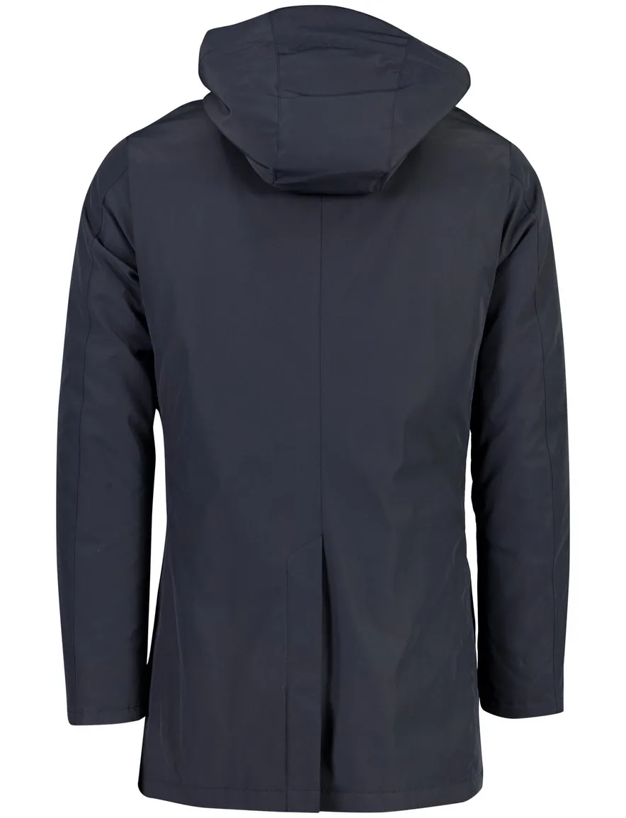 Profuomo parka jas donkerblauw met magnetische knopen