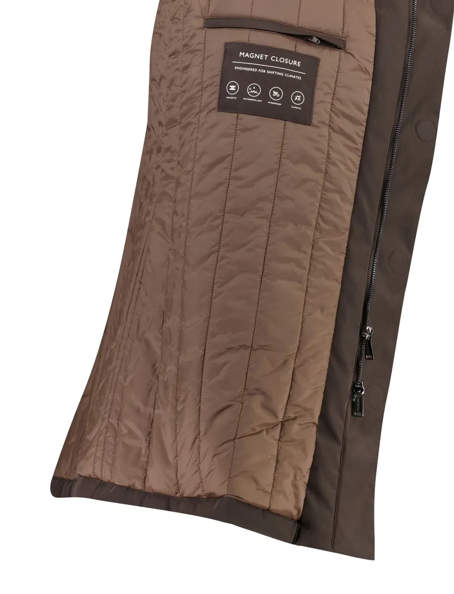Profuomo parka jas bruin waterafstotend magnetische knopen