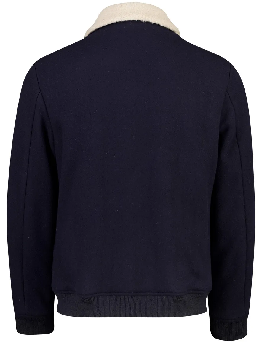 Profuomo bomberjack donkerblauw met lammy kraag