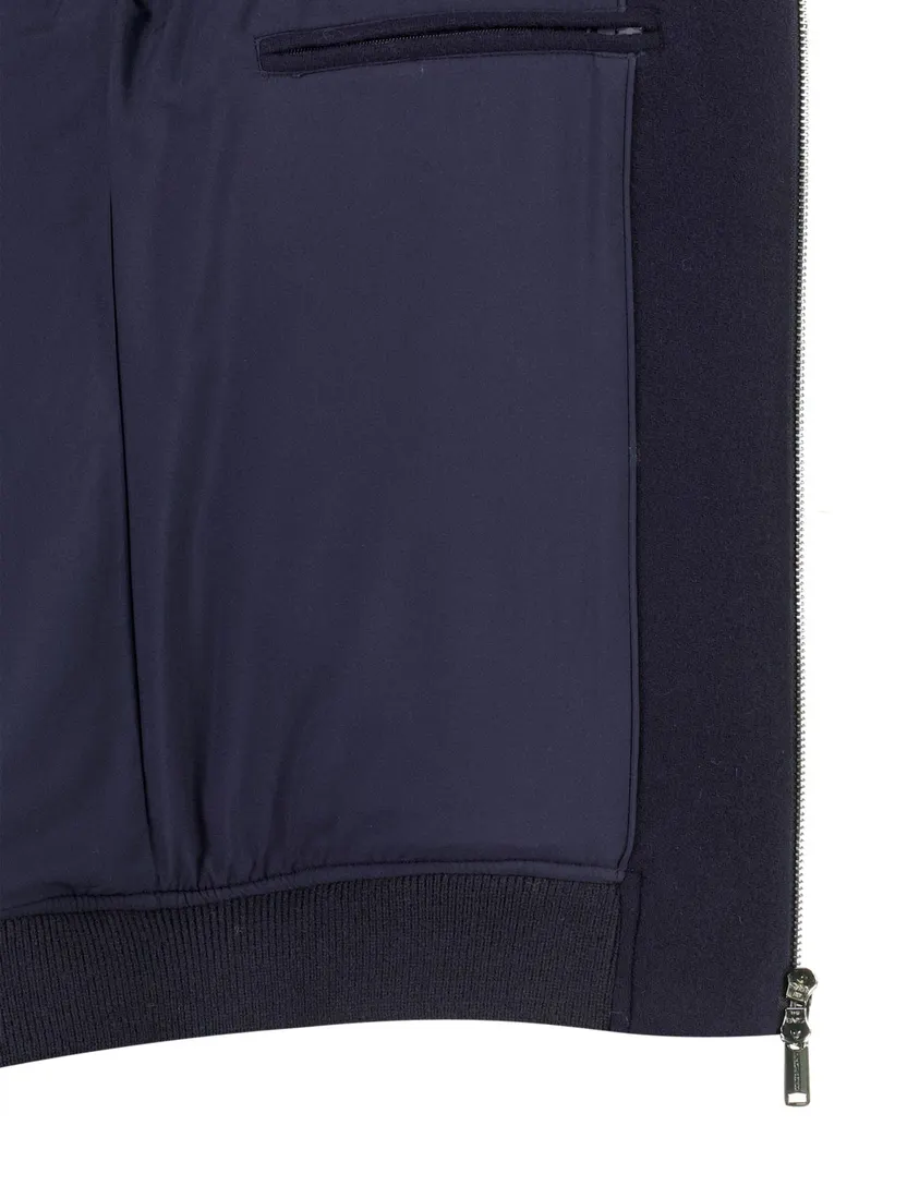 Bomberjack Profuomo donkerblauw lammy kraag