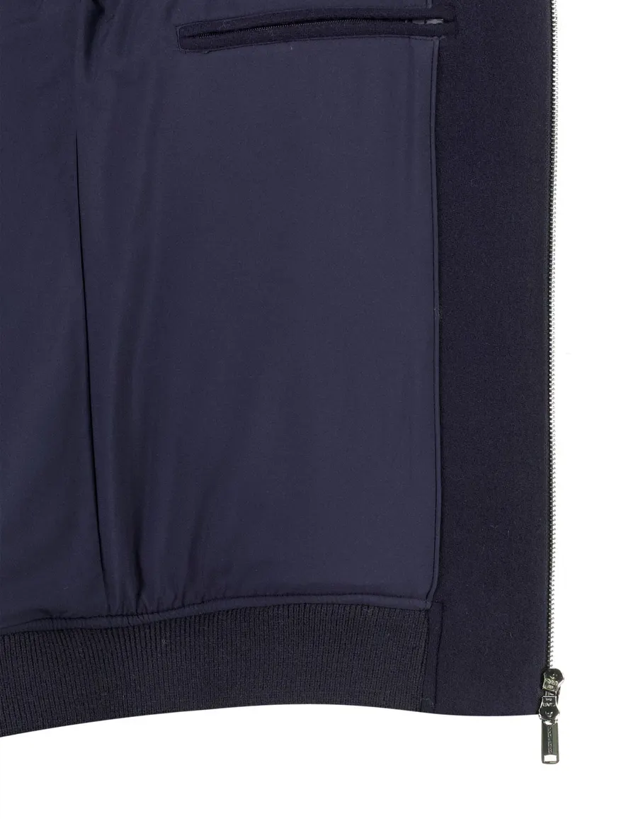 Profuomo bomberjack donkerblauw met lammy kraag