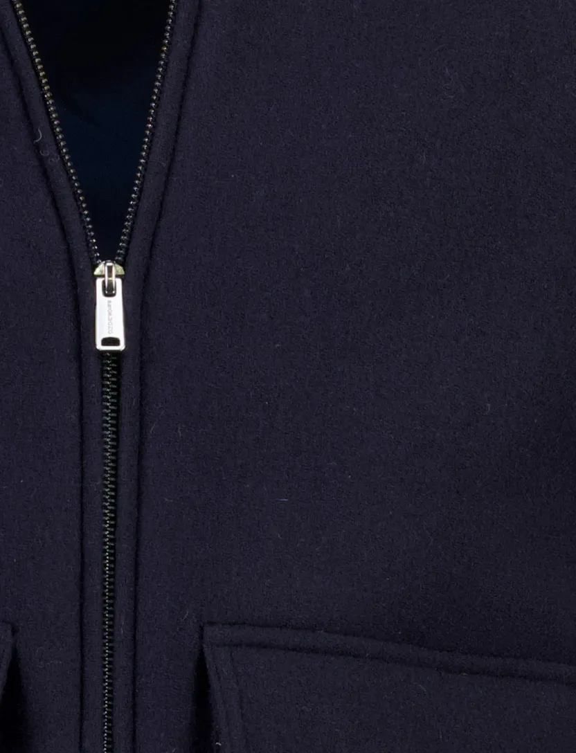 Bomberjack Profuomo donkerblauw lammy kraag