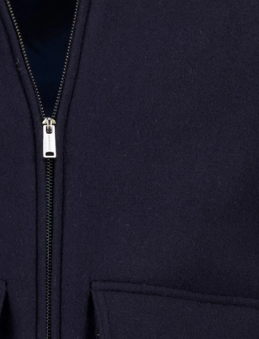 Profuomo bomberjack donkerblauw met lammy kraag