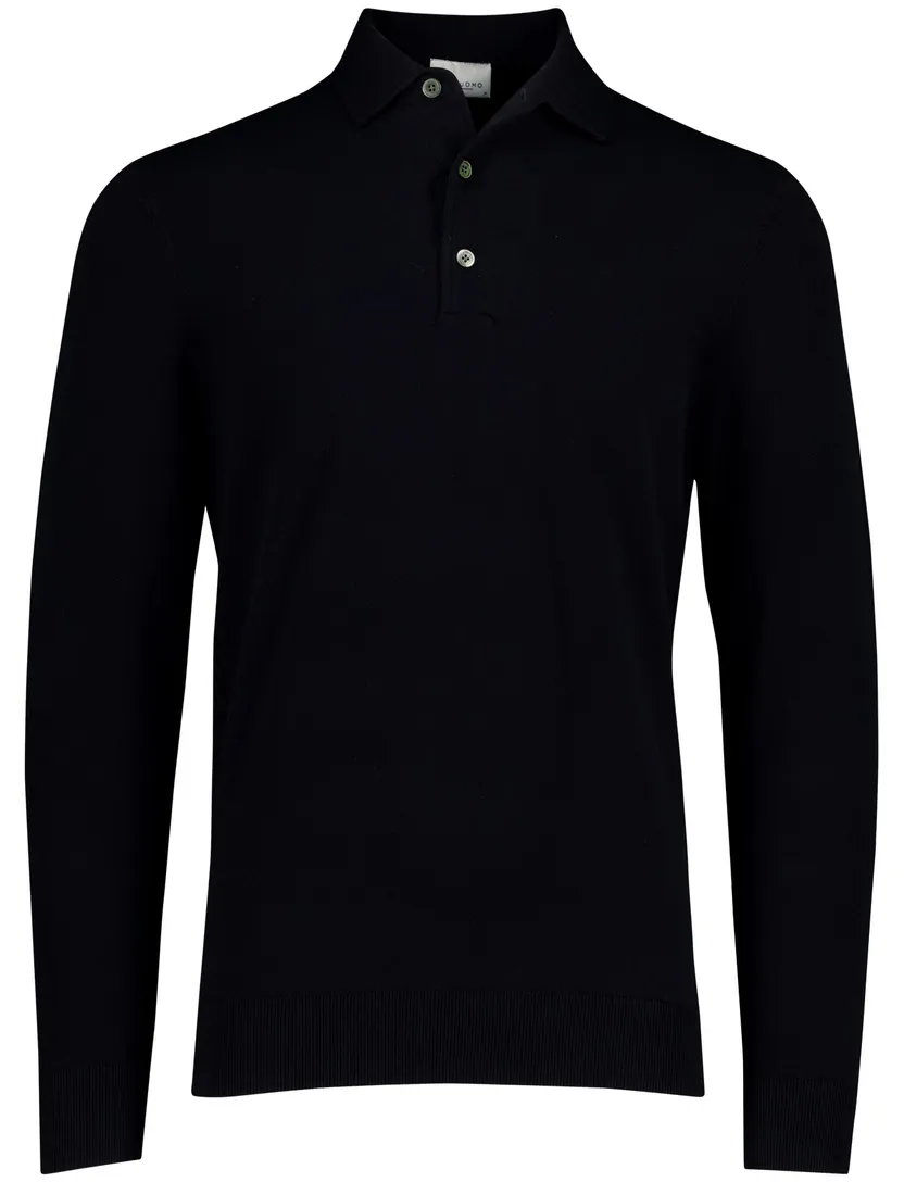 Poloshirt Profuomo donkerblauw gebreid
