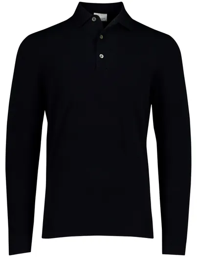 Profuomo Profuomo poloshirt donkerblauw gebreid