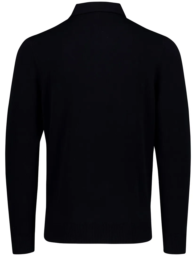 Poloshirt Profuomo donkerblauw gebreid