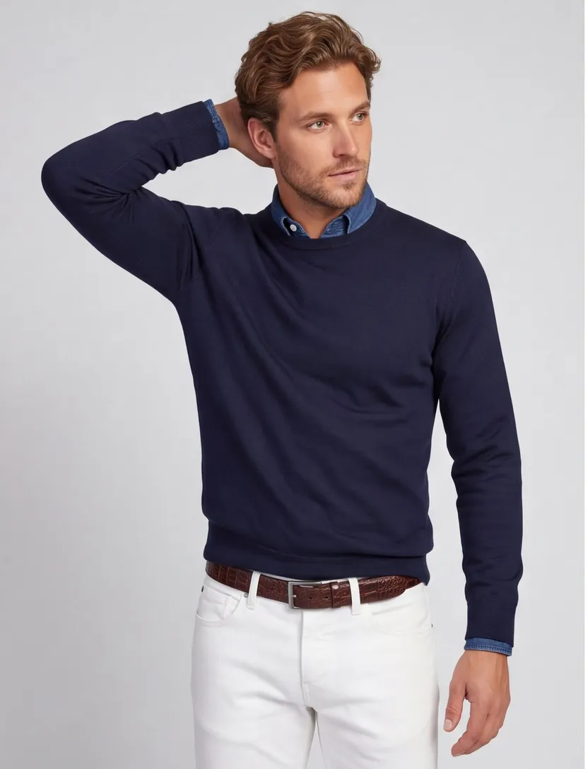 Trui Profuomo donkerblauw wol