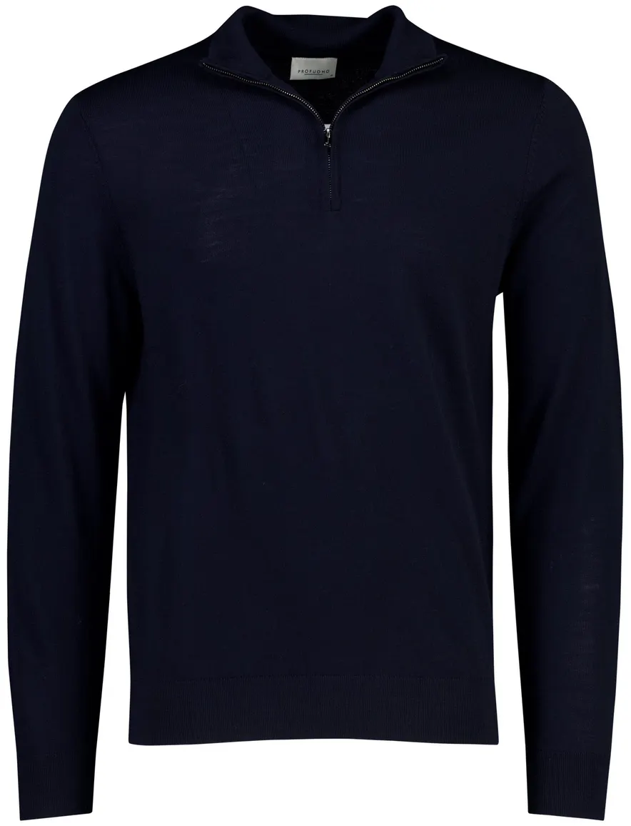 Trui Profuomo donkerblauw PULLOVER HALF ZIP NAVY