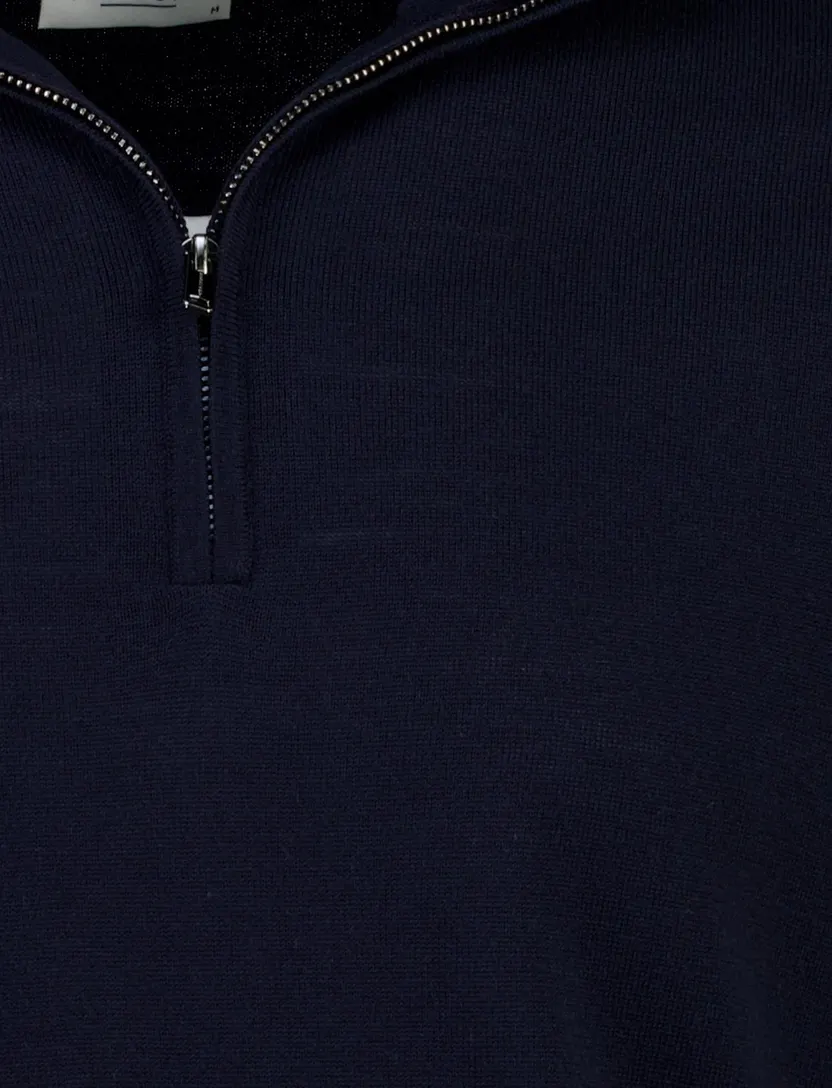 Trui Profuomo donkerblauw gebreid