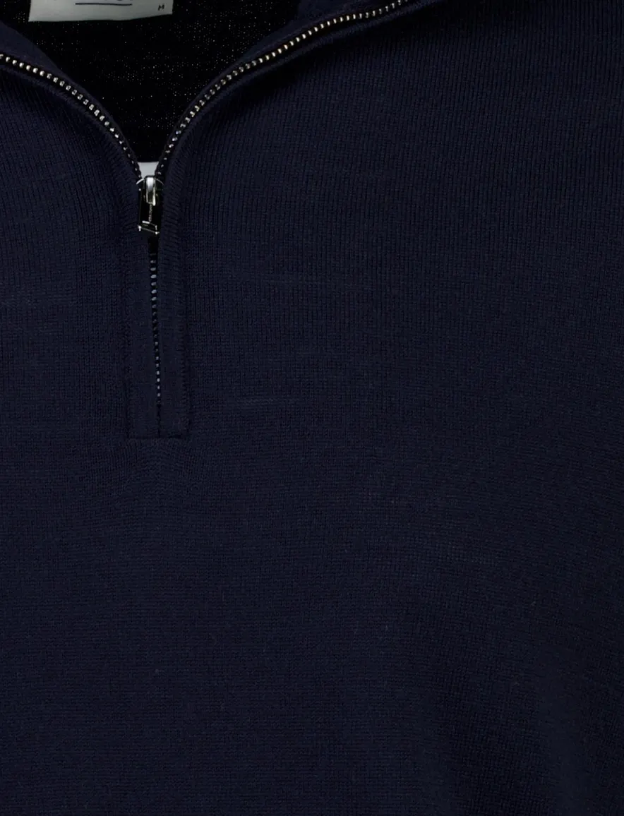 Trui Profuomo donkerblauw PULLOVER HALF ZIP NAVY