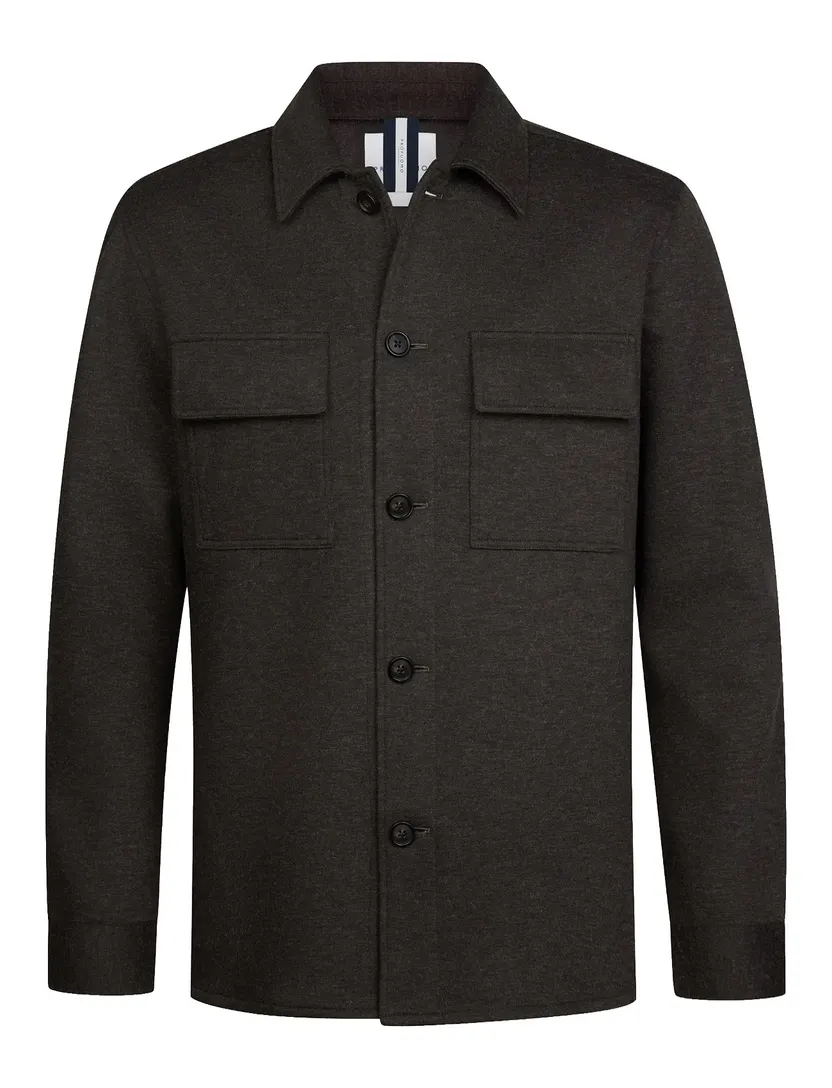 Overshirt Profuomo bruin met borstzak