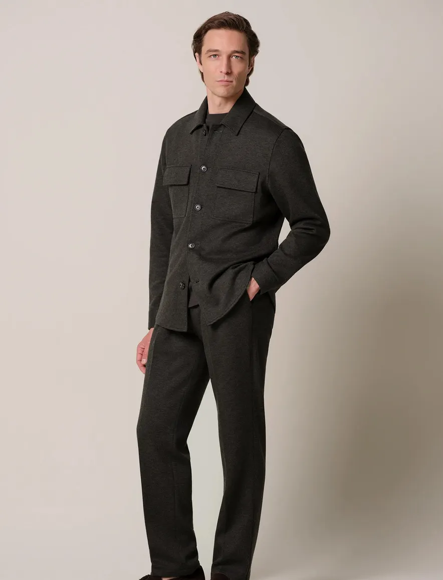 Profuomo overshirt bruin met borstzak