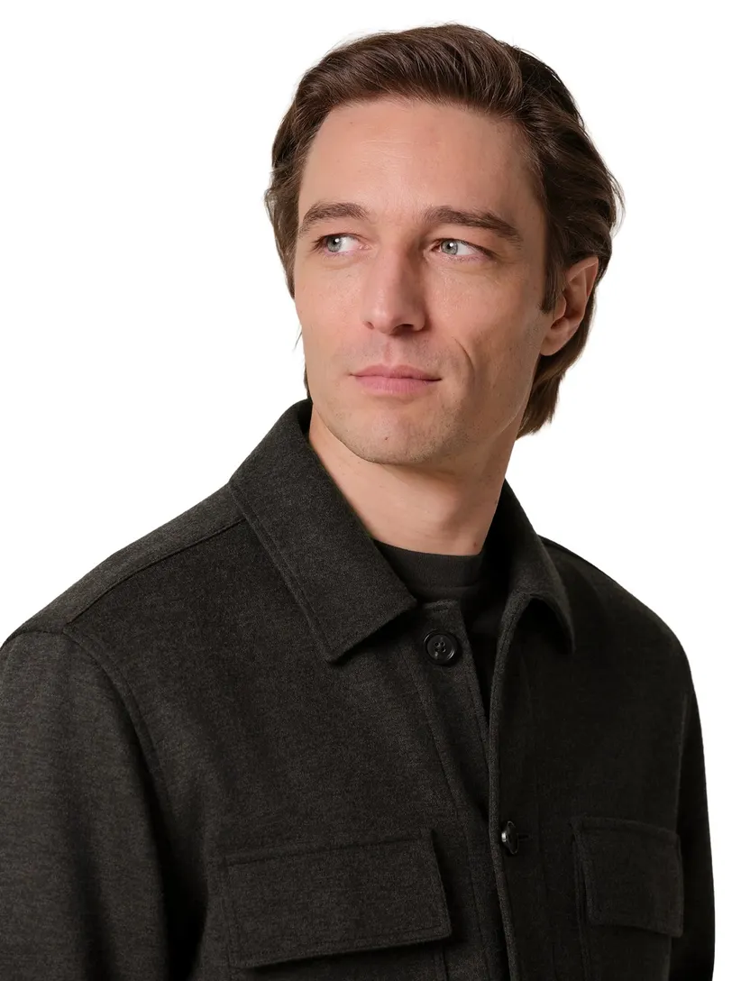 Overshirt Profuomo bruin met borstzak