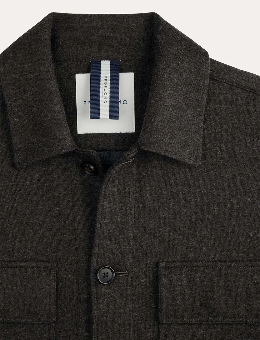 Overshirt Profuomo bruin met borstzak