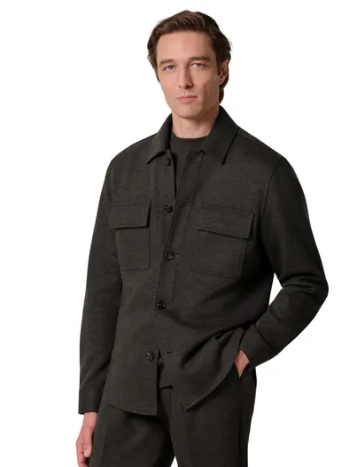 Profuomo Overshirt Profuomo bruin met borstzak