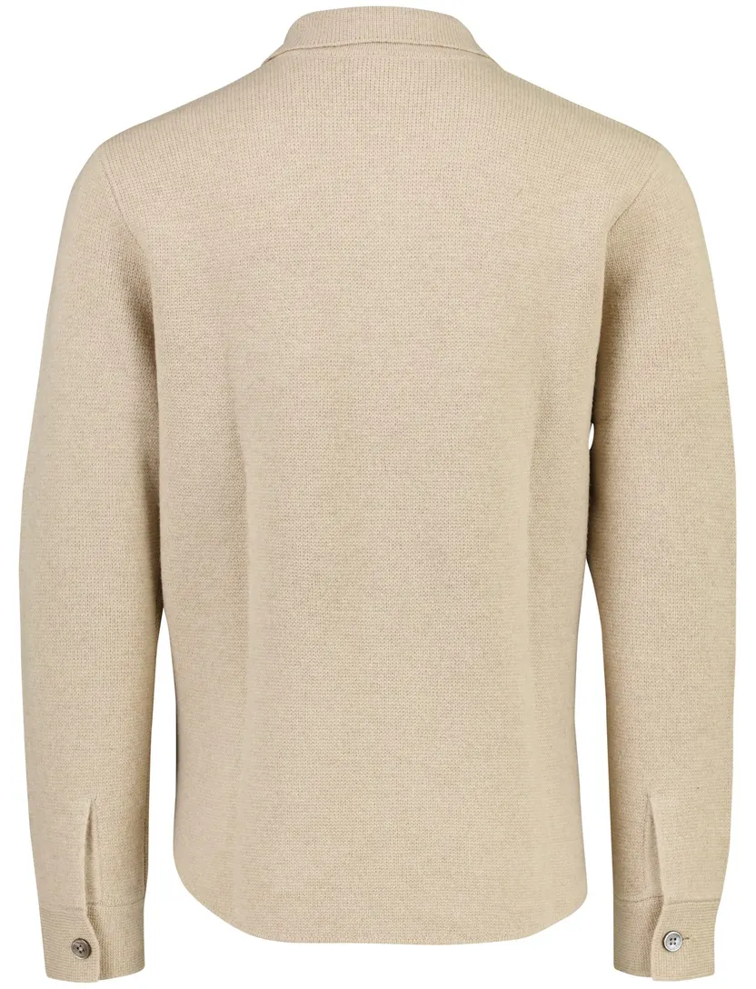 Overshirt Profuomo beige gebreid wol