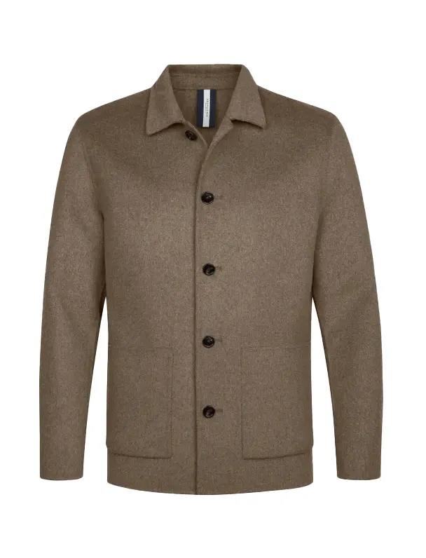 Overshirts Profuomo bruin wol