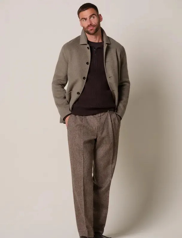 Overshirts Profuomo bruin wol