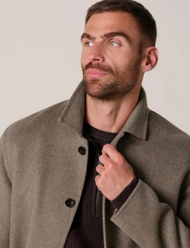 Overshirts Profuomo bruin wol