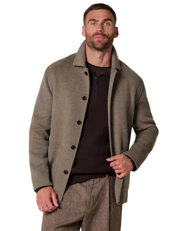 Overshirts Profuomo bruin wol