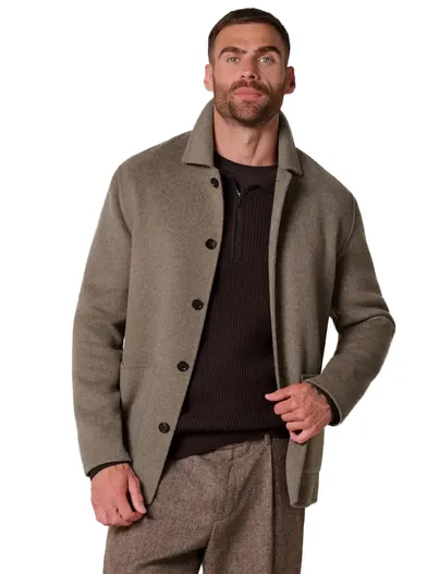 Profuomo Profuomo overshirt bruin wol