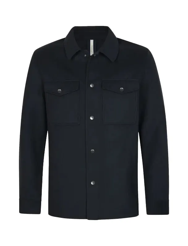 Overshirt Profuomo donkerblauw wol