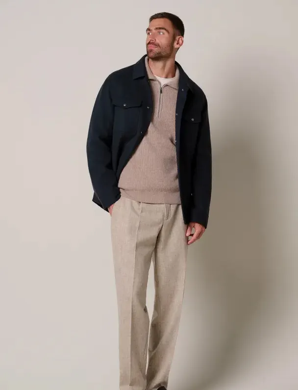 Overshirt Profuomo donkerblauw wol