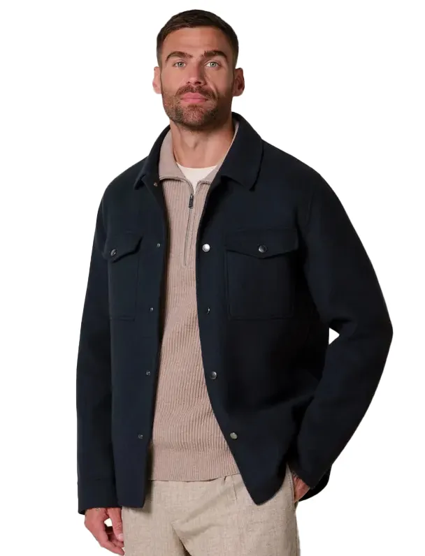 Overshirt Profuomo donkerblauw wol