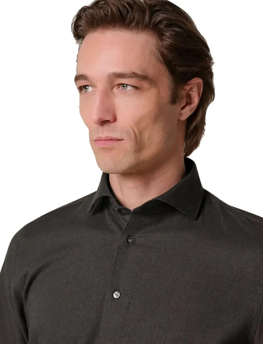Overhemd Profuomo bruin SHIRT CUTAWAY SF D.BROWN