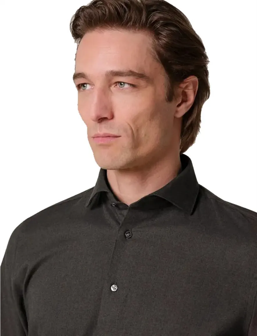 Profuomo overhemd bruin effen