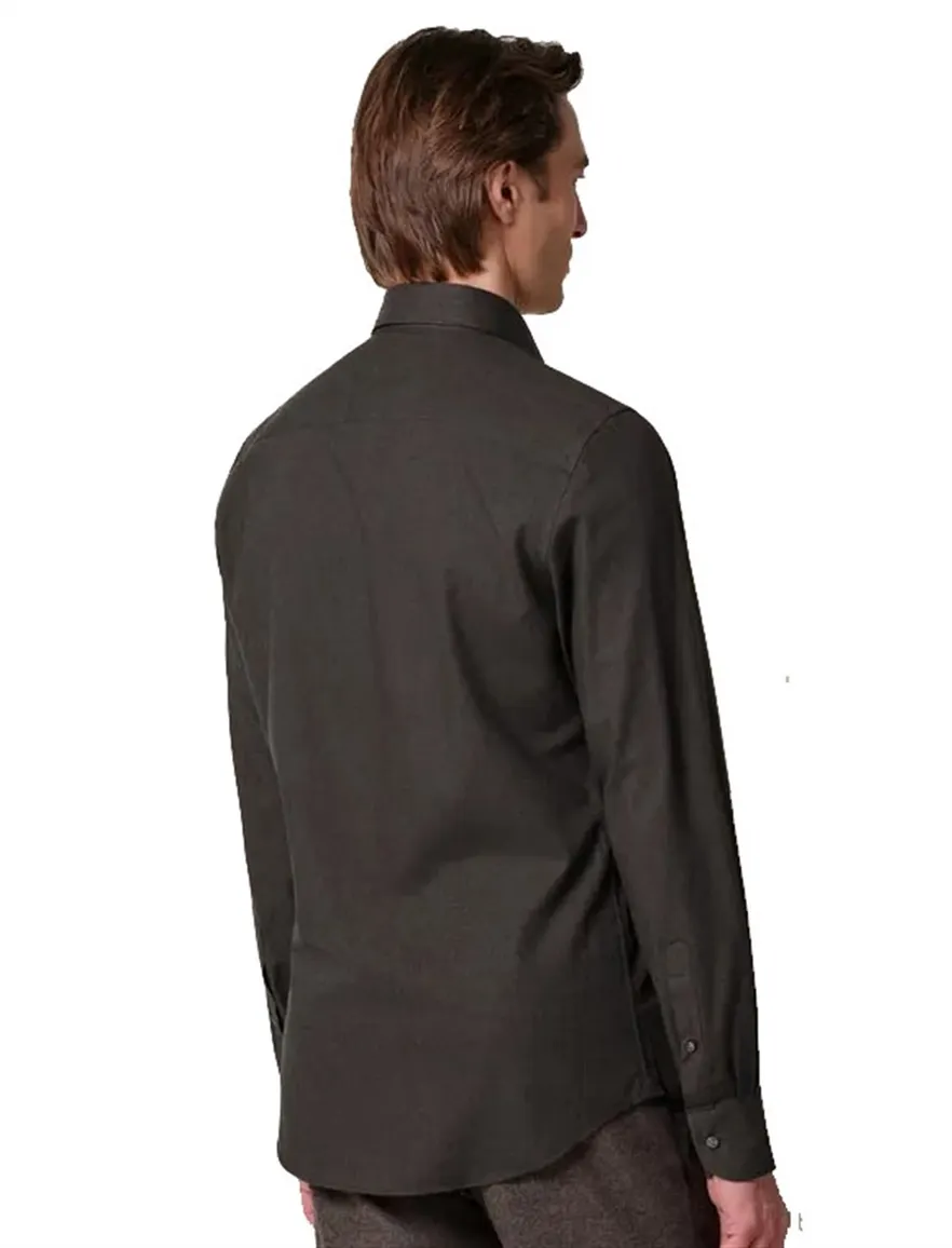 Overhemd Profuomo bruin SHIRT CUTAWAY SF D.BROWN