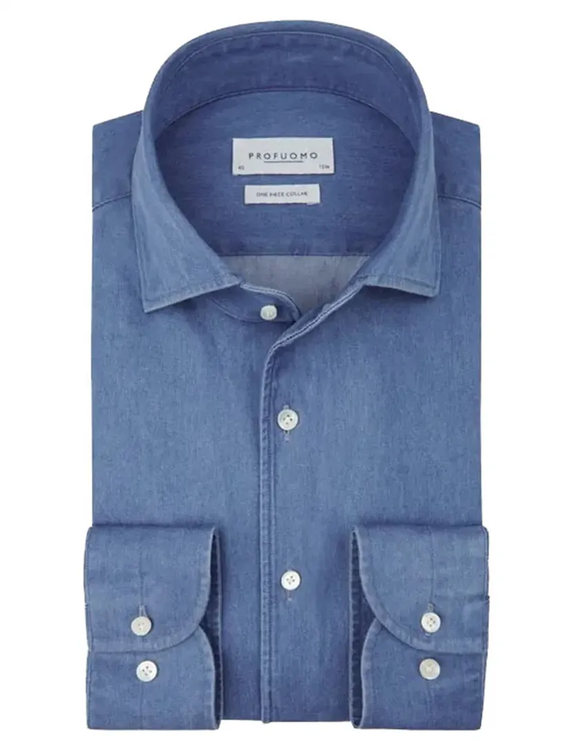 Overhemd Profuomo Slim Fit blauw