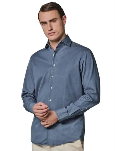 Profuomo Overhemd Profuomo Slim Fit blauw