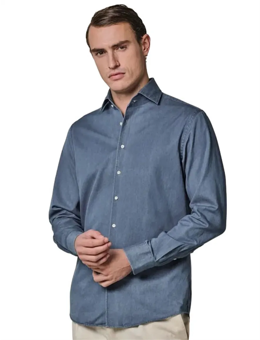 Profuomo Slim Fit overhemd blauw