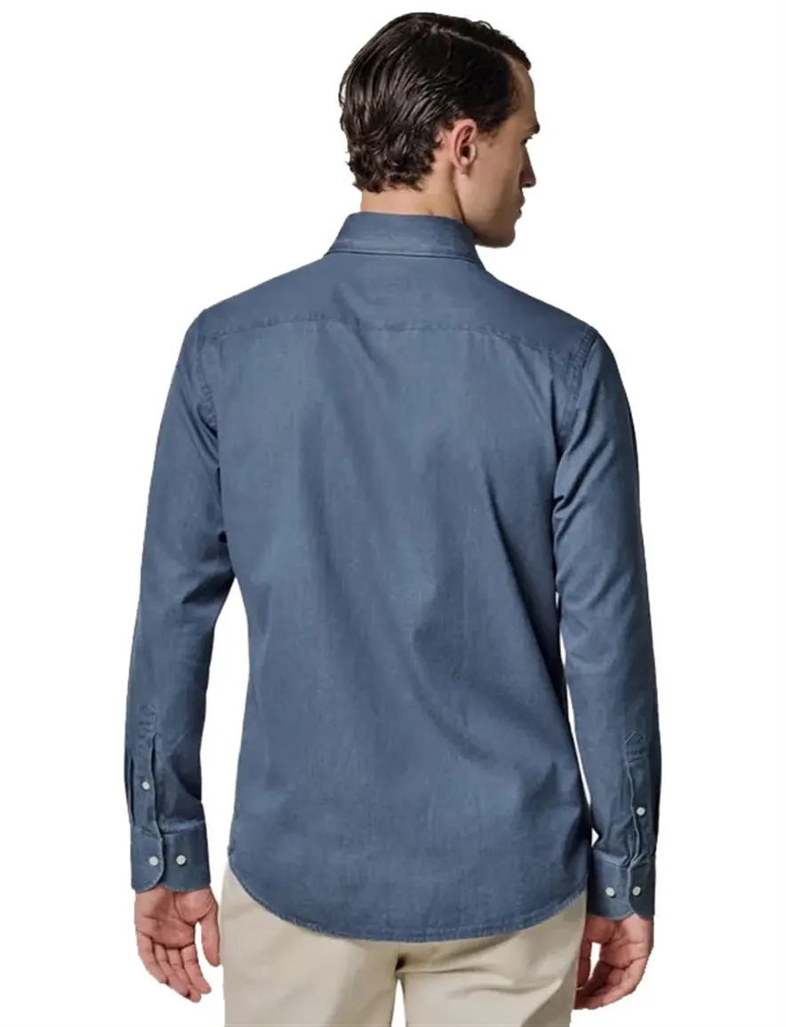 Overhemd Profuomo blauw SHIRT ONE PIECE SF M.BLUE