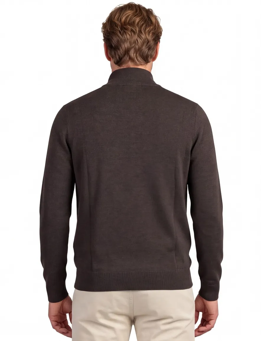 Profuomo trui half zip bruin