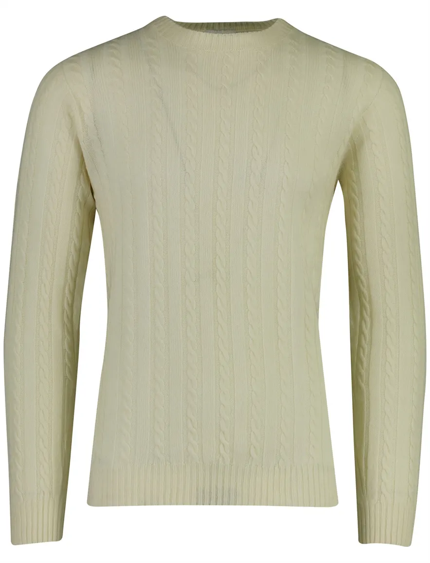 Trui Profuomo creme PULLOVER CREW NECK RAW WH