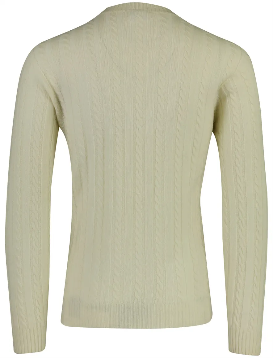 Trui Profuomo creme PULLOVER CREW NECK RAW WH