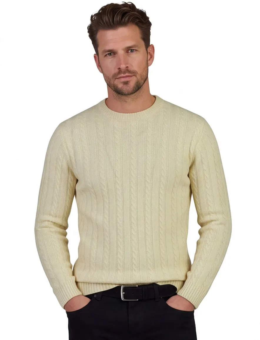 Trui Profuomo creme PULLOVER CREW NECK RAW WH