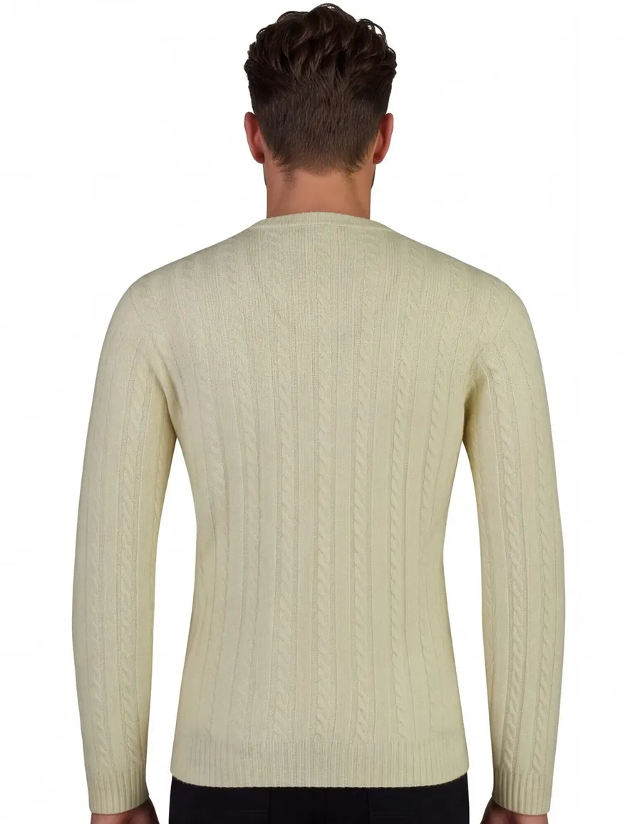 Trui Profuomo creme PULLOVER CREW NECK RAW WH