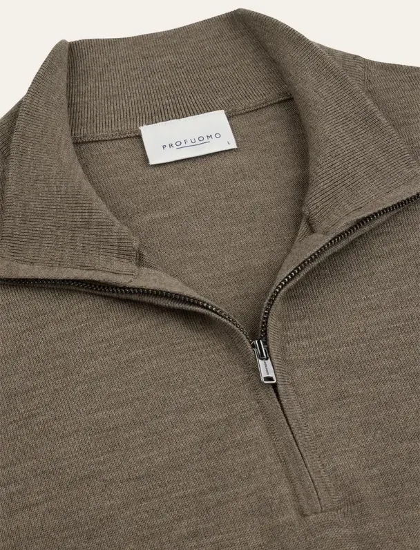 Profuomo trui half zip khaki
