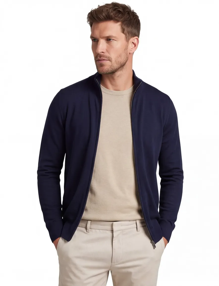 Profuomo vest donkerblauw wol