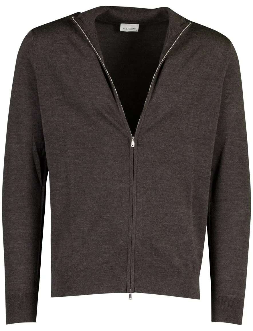 Profuomo vest bruin gemeleerd wol