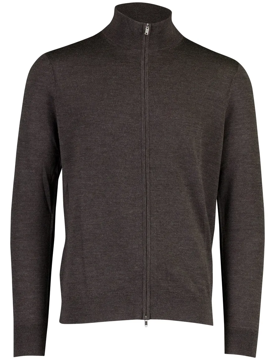 Profuomo vest bruin gemeleerd wol